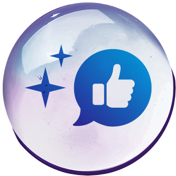 Thumbs up emoji inside droplet icon